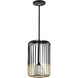 Circa 1 Light Black / Antique Brass / Black Pendant Ceiling Light, Medium